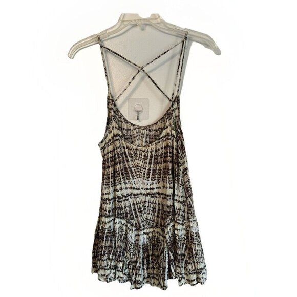 Free People Sierra Cami Criss Cross Top Size Small Brown Y2K Boho Flowy Festival - Picture 1 of 12